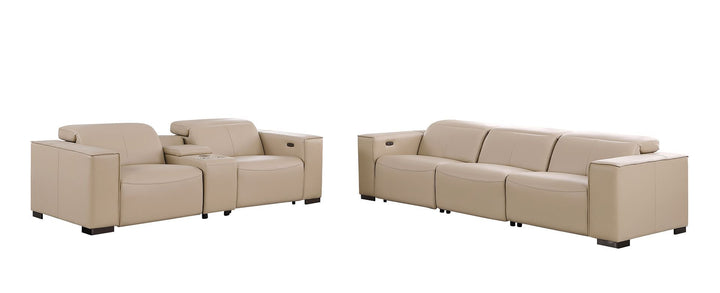 1208 - Leather Reclining Set (Sofa &amp; Loveseat With 5 Power Recliners)