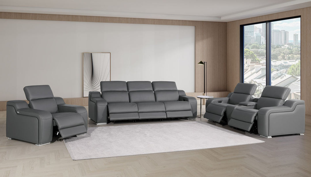 1116 - 7-Piece Modular Power Reclining Sofa, Loveseat &amp; Chair Set In With 6 Power Recliners &amp; Power Headrests
