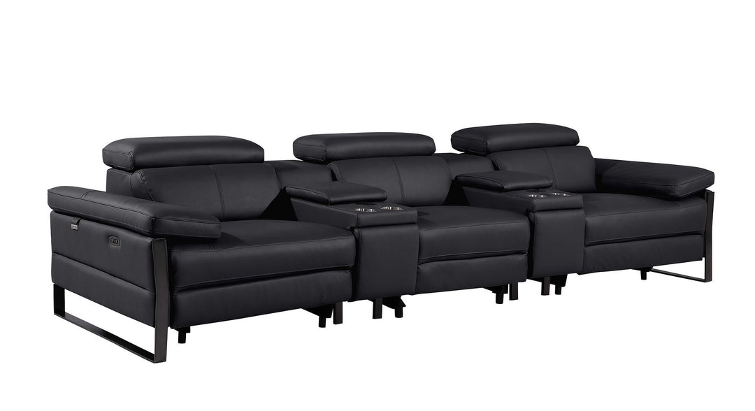 1246 - Modular Power Triple Reclining Dual Console Sofa With Power Reclining Headrests