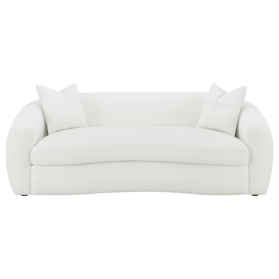 Isabella - Faux Sheepskin Upholstered Sofa Natural - Ivory