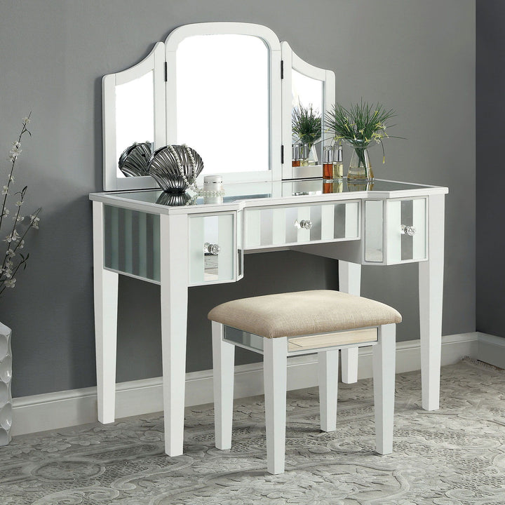 Cyndi - Vanity With Stool - White