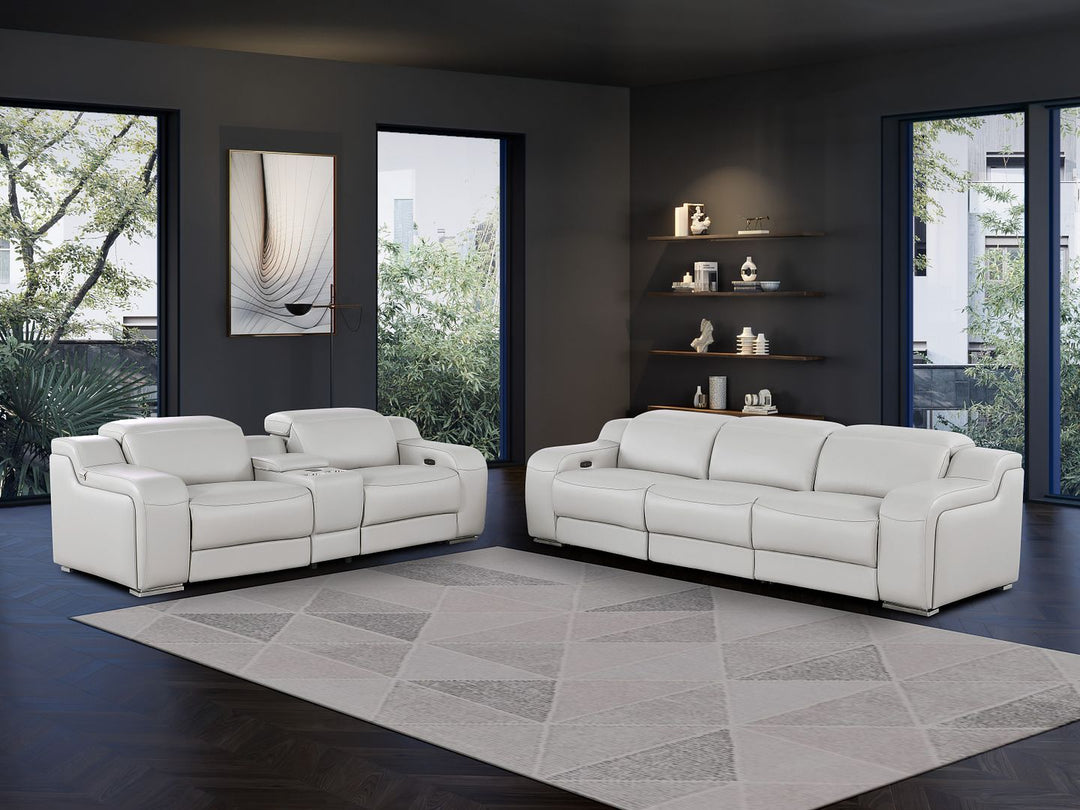 1116 - 6-Piece Modular Power Reclining Sofa And Console Loveseat Set In With 5 Power Recliners & Power Headrests