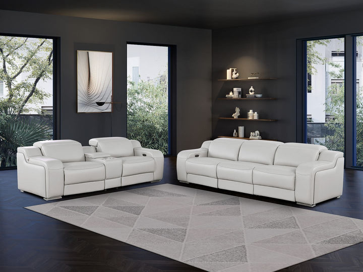 1116 - 6-Piece Modular Power Reclining Sofa And Console Loveseat Set In With 5 Power Recliners & Power Headrests