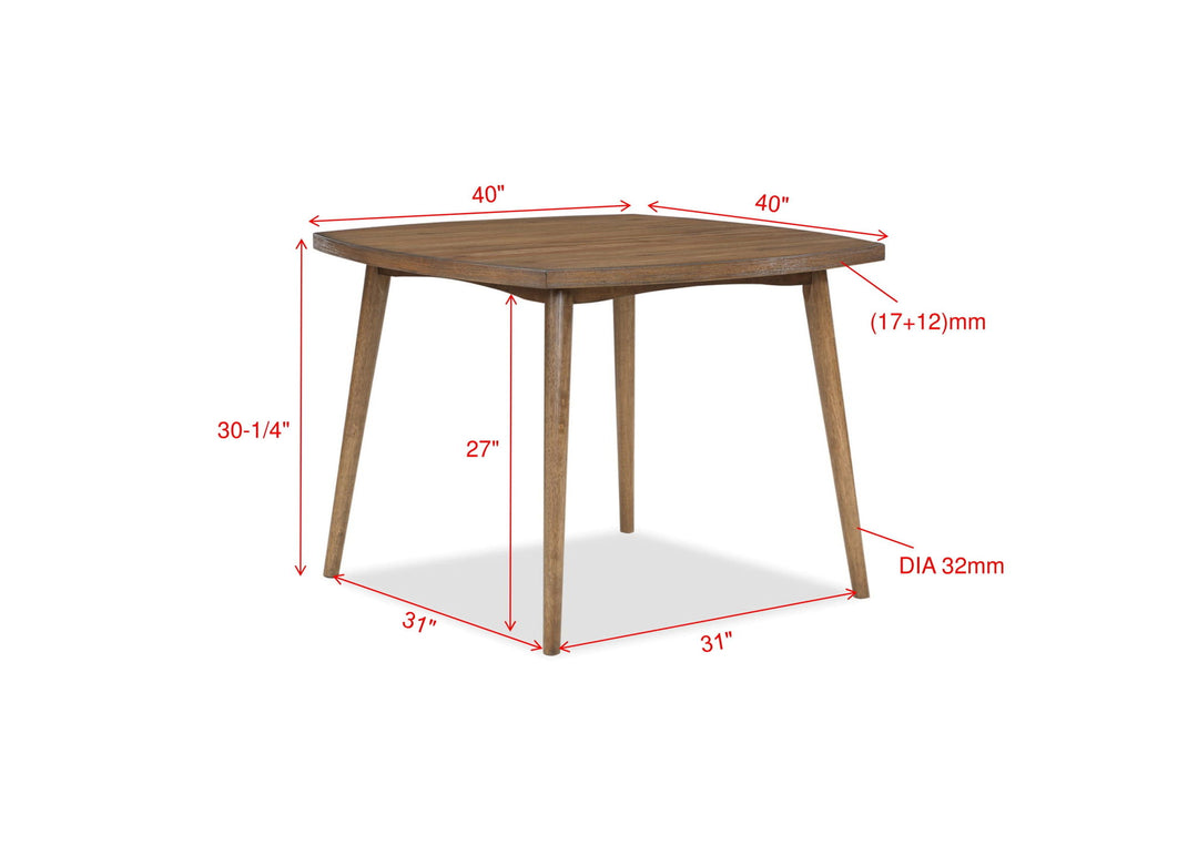 Weldon - 5 Piece Dining Room Set - Brown