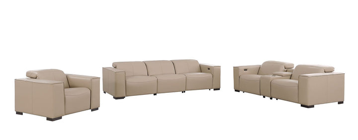 1208 - Modular Leather Set With 6 Power Recliners &amp; Power Headrests