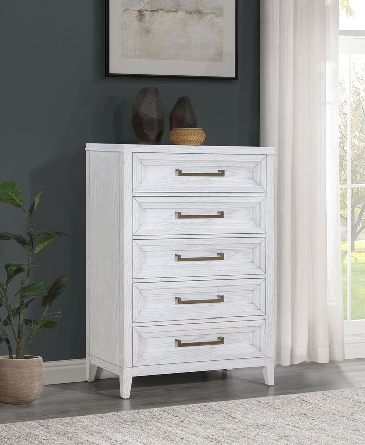 Marielle - 5-Drawer Bedroom Chest - Distressed White