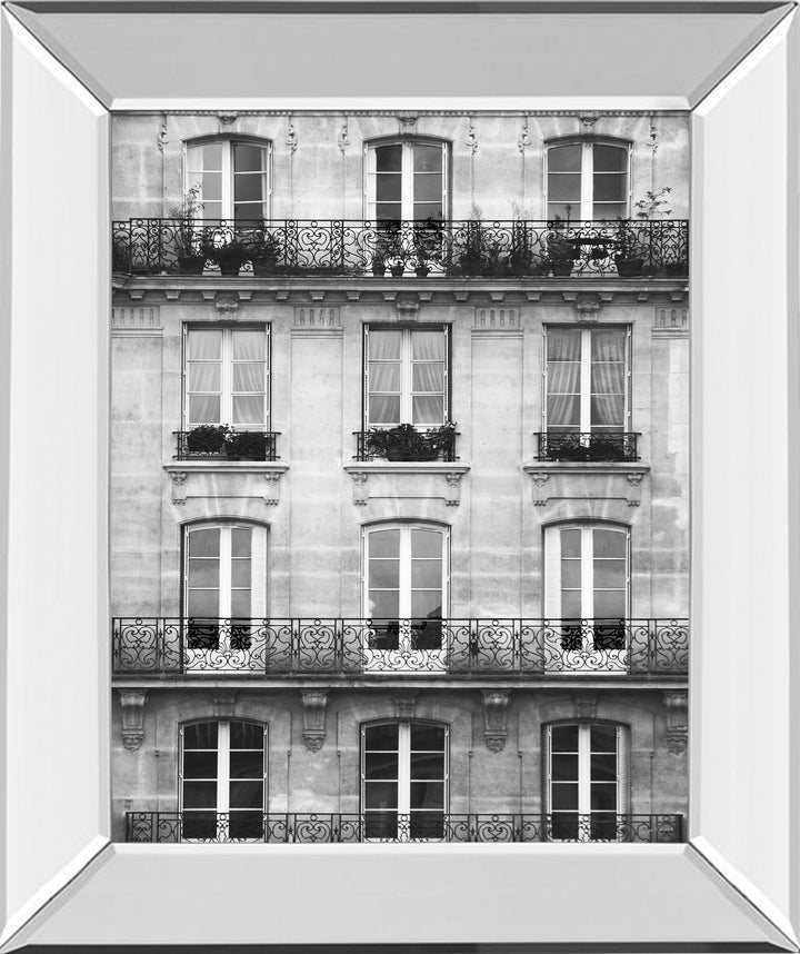 Across The Street Il By Laura Marshall - Mirror Framed Print Wall Art - Gray