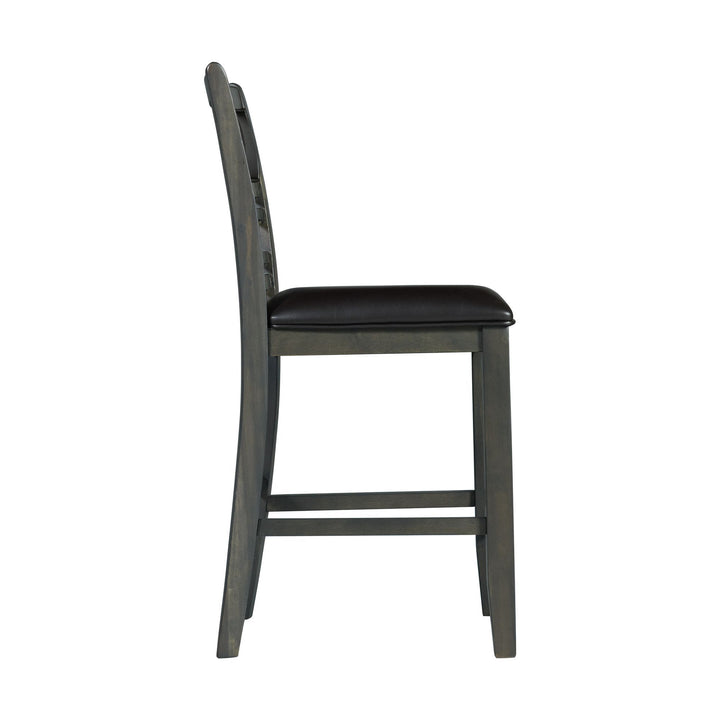 Amherst - Counter Side Chair With PU Cushion (Set of 2) - Gray Finish