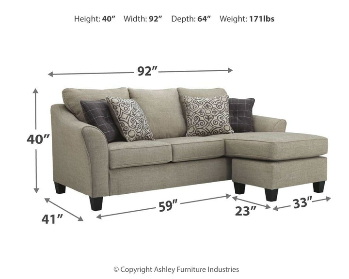 Kestrel - Sofa Chaise - Pearl Silver