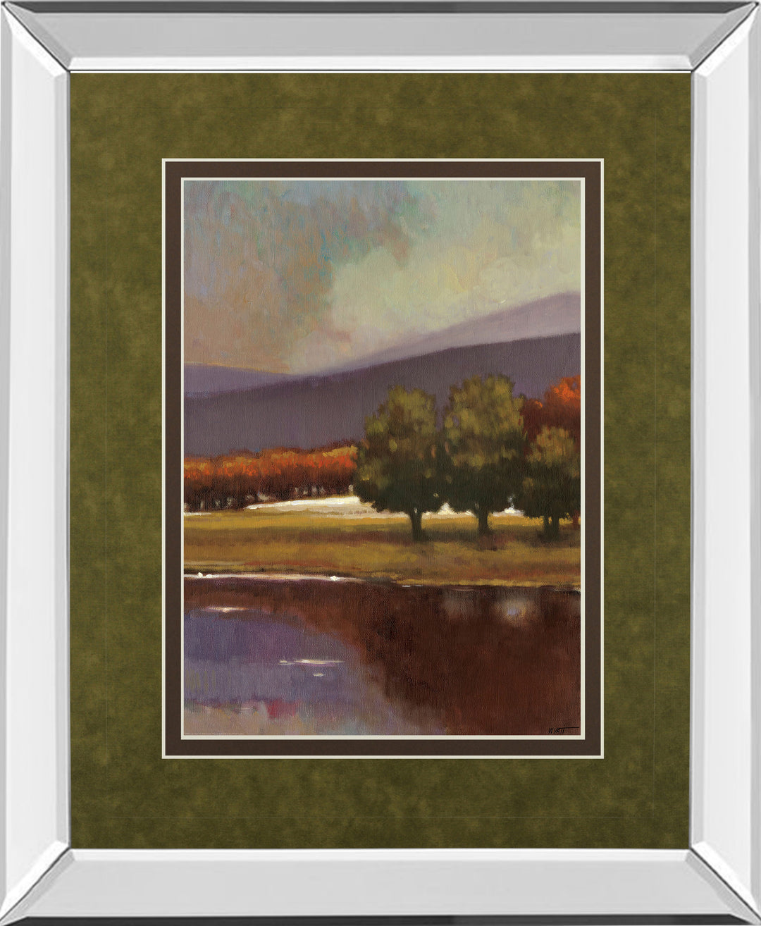 Lake View I By Norman Wyatt, Jr. - Mirror Framed Print Wall Art - Green