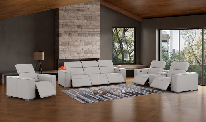 1208 - Modular Leather Set With 6 Power Recliners &amp; Power Headrests