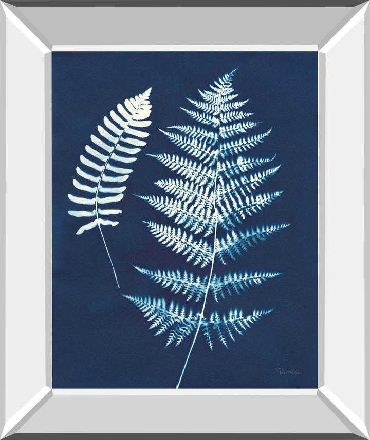 Nature By The Lake Ferns V By Piper Rhue - Mirror Framed Print Wall Art - Blue