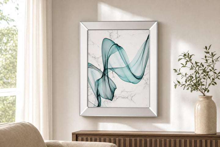 Teal Ribbons I By Irena Orlov - Light Blue