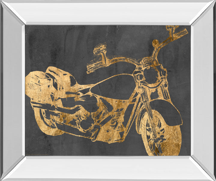 Motorcycle Bling I By Jennifer Goldberger - Mirror Framed Print Wall Art - Gold