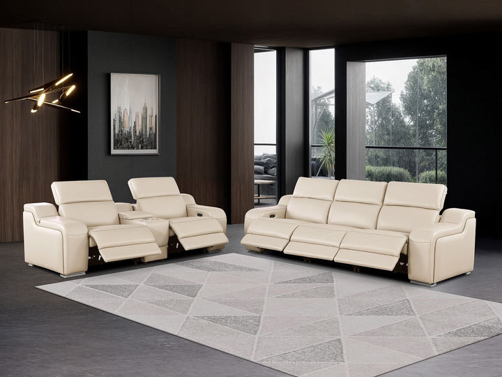 1116 - 6-Piece Modular Power Reclining Sofa And Console Loveseat Set In With 5 Power Recliners &amp; Power Headrests