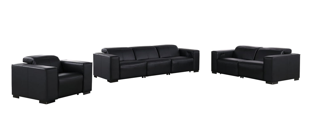1208 - Leather Reclining Set (Sofa, Loveseat &amp; Chair With 6 Power Recliners)