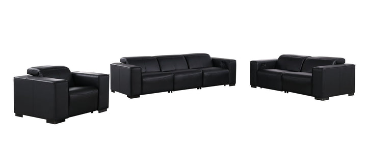 1208 - Leather Reclining Set (Sofa, Loveseat &amp; Chair With 6 Power Recliners)