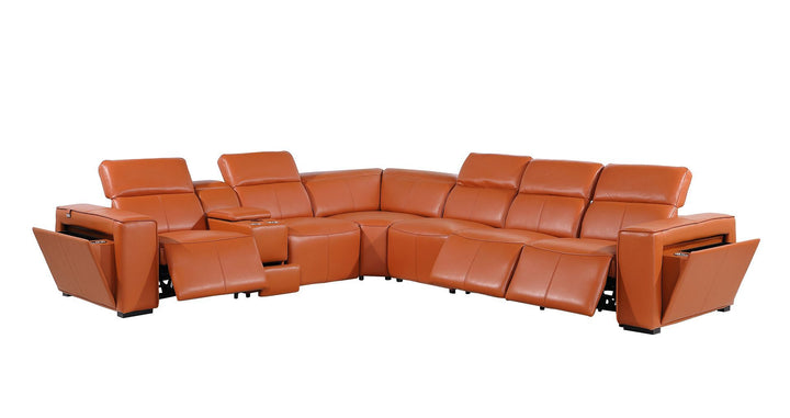1224 - 7-Piece L-Shaped Sectional Sofa In With 3 Power Recliners &amp; Power Headrests