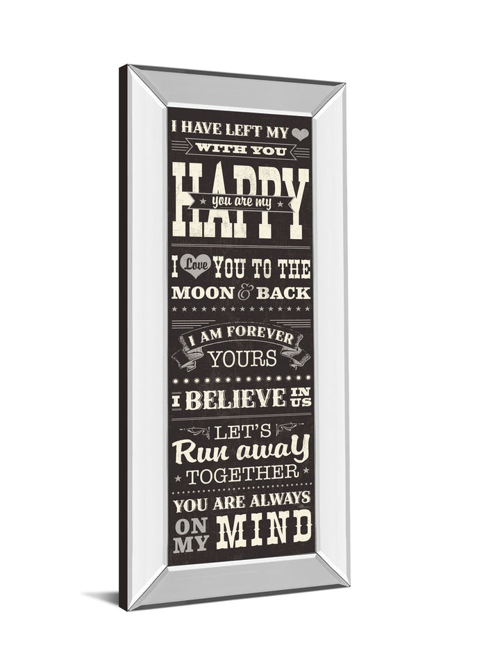 L-o-v-e Il By Pela Studio - Mirror Framed Print Wall Art - Balck - Black