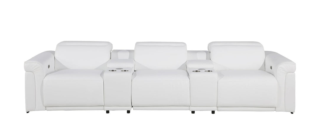1126 - 5-Piece Modular Power Reclining Sofa In With 3 Power Recliners &amp; Power Headrests