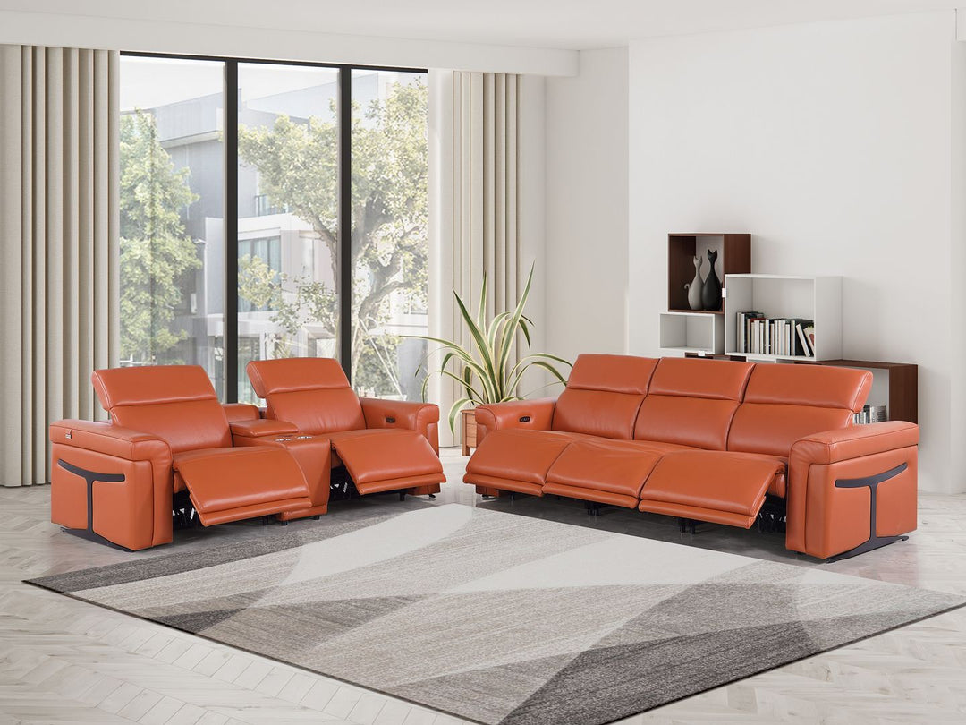 1126 - 6-Piece Modular Power Reclining Sofa And Console Loveseat Set In With 5 Power Recliners &amp; Power Headrests