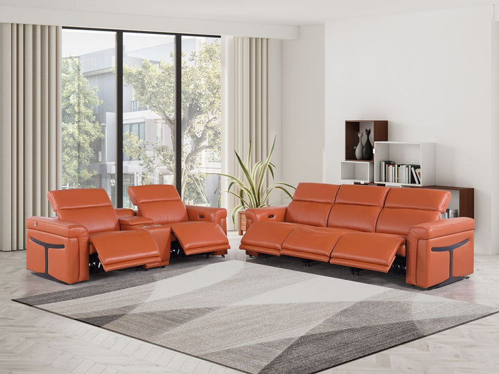 1126 - 6-Piece Modular Power Reclining Sofa And Console Loveseat Set In With 5 Power Recliners &amp; Power Headrests