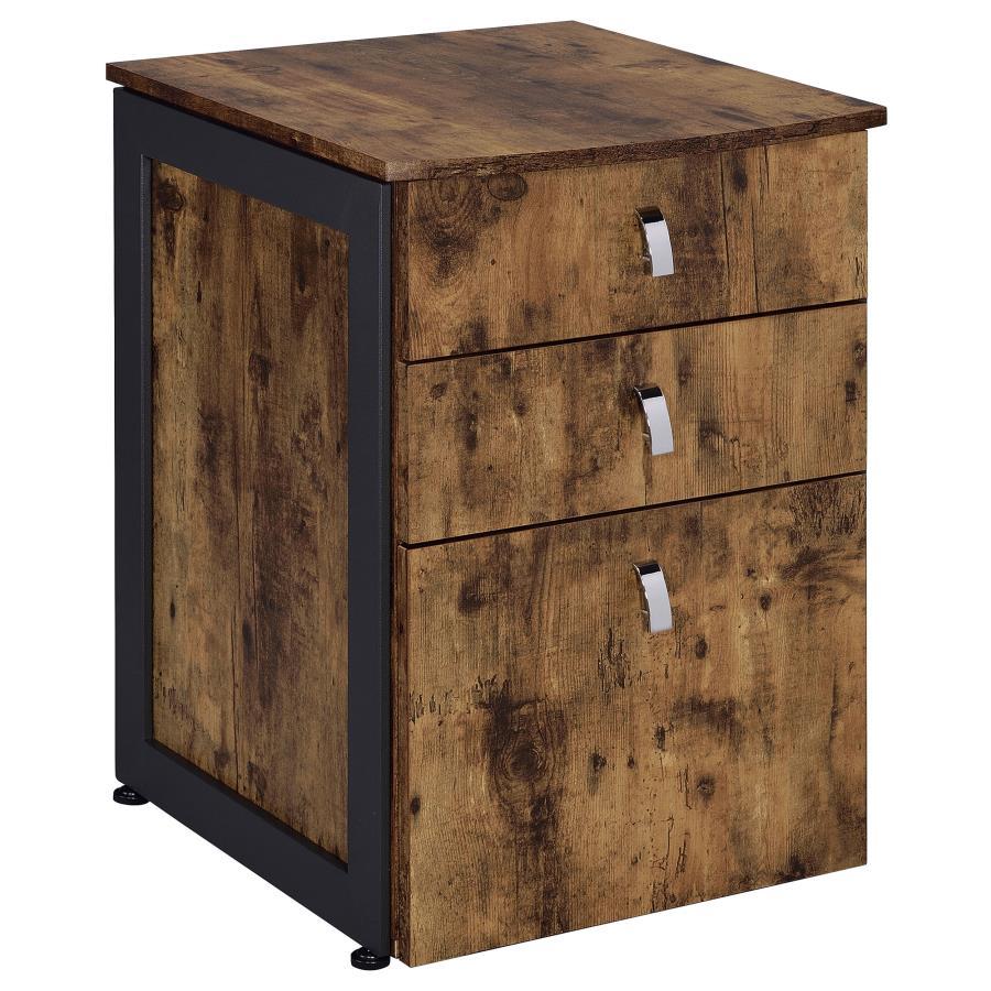 Estrella - 3-Drawer Home Office File Cabinet - Rustic Nutmeg