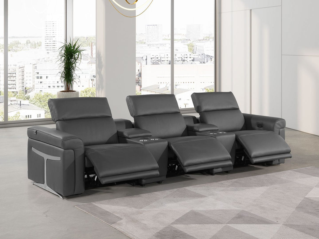 1126 - 5-Piece Modular Power Reclining Sofa In With 3 Power Recliners &amp; Power Headrests