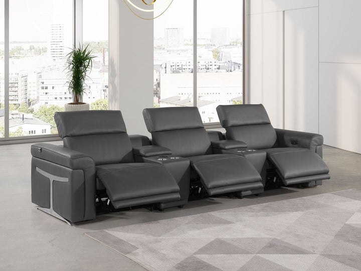 1126 - 5-Piece Modular Power Reclining Sofa In With 3 Power Recliners &amp; Power Headrests