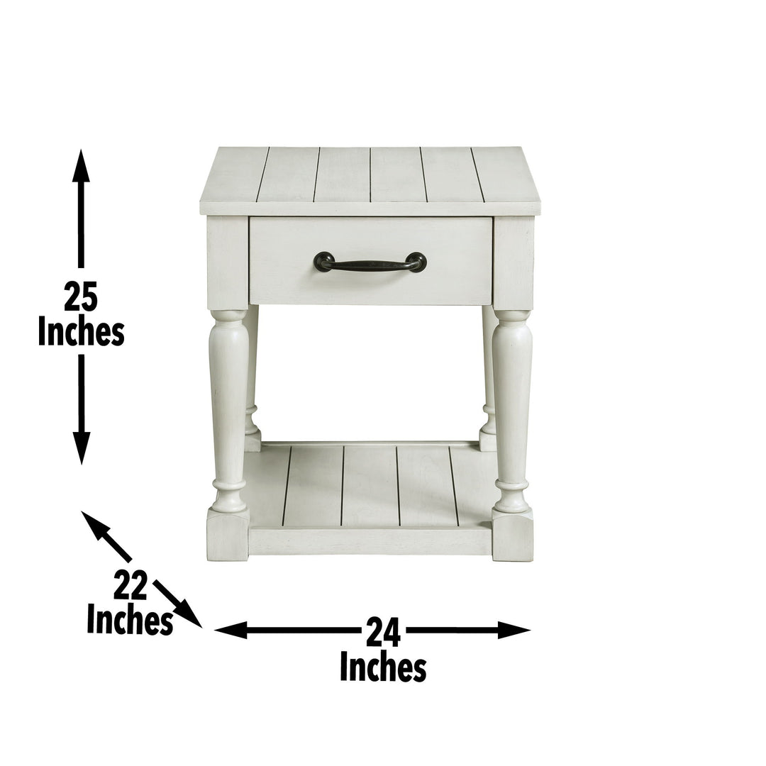 Hemingway - End Table - White