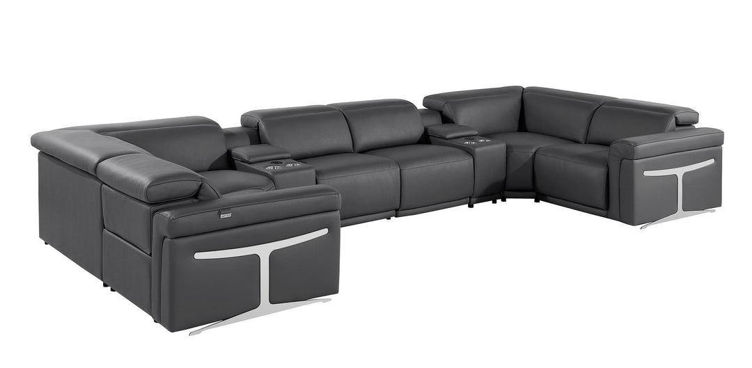 1126 - 8-Piece U-Shaped Sectional Sofa In With 2 Power Recliners &amp; Power Headrests