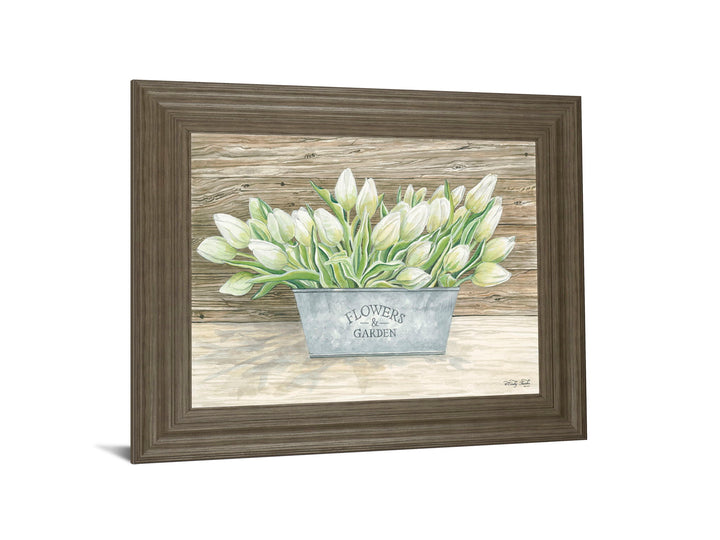 Flowers &amp; Garden Tulips By Cindy Jacobs - Framed Wall Art - Green