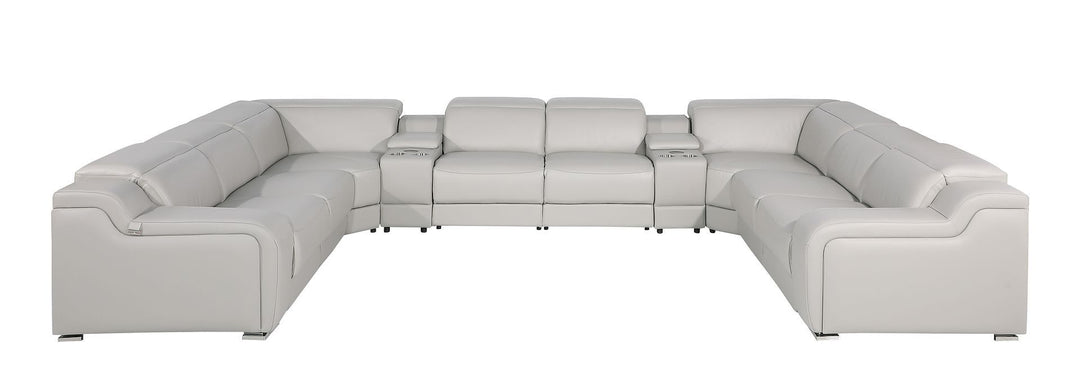1116 - 10-Piece U-Shaped Sectional Sofa In With 4 Power Recliners &amp; Power Headrests