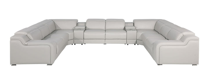 1116 - 10-Piece U-Shaped Sectional Sofa In With 4 Power Recliners &amp; Power Headrests