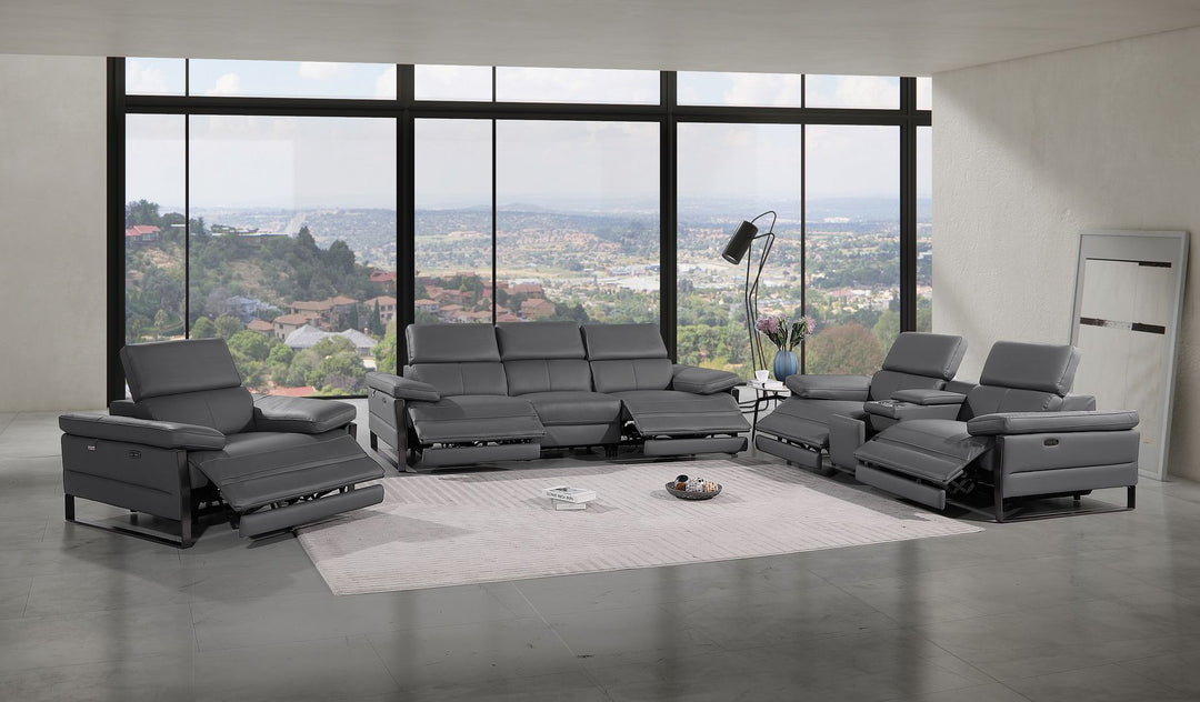 1246 - Modular Power Dual Reclining Sofa, Console Loveseat, And Chair Set With Power Headrests
