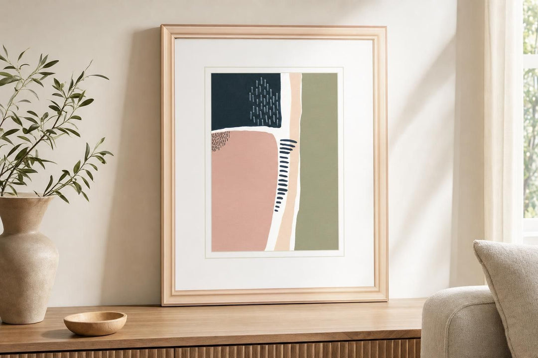 34x40 Simple Marks I By Regina Moore - Pink