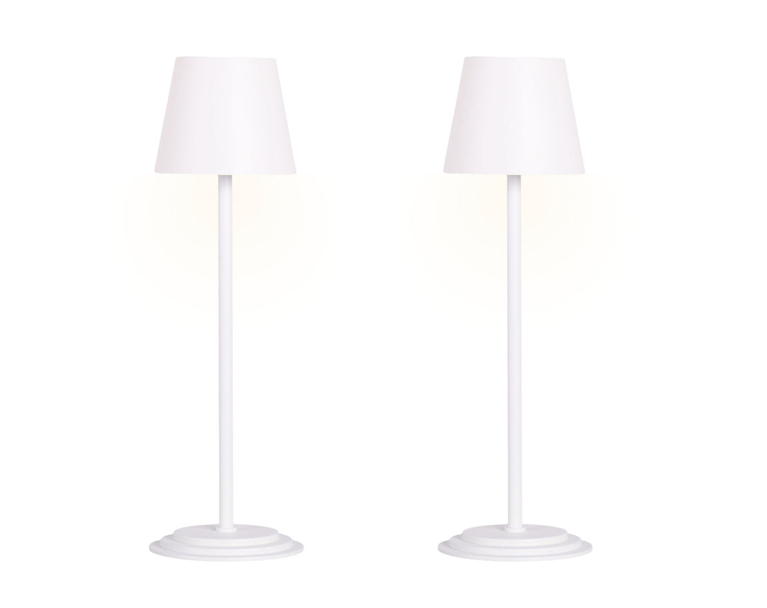 "Eclipse Aura II" Rechargeable LED Metal Accent Lamp (Set of 2) - White