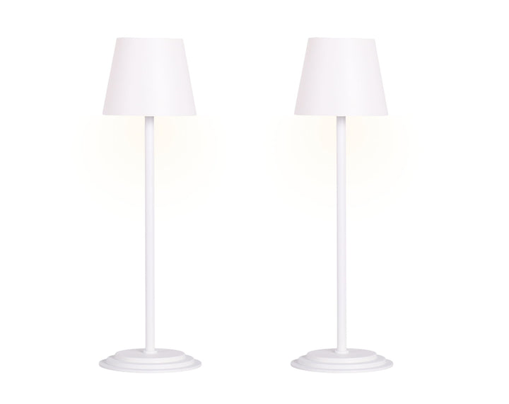 "Eclipse Aura II" Rechargeable LED Metal Accent Lamp (Set of 2) - White