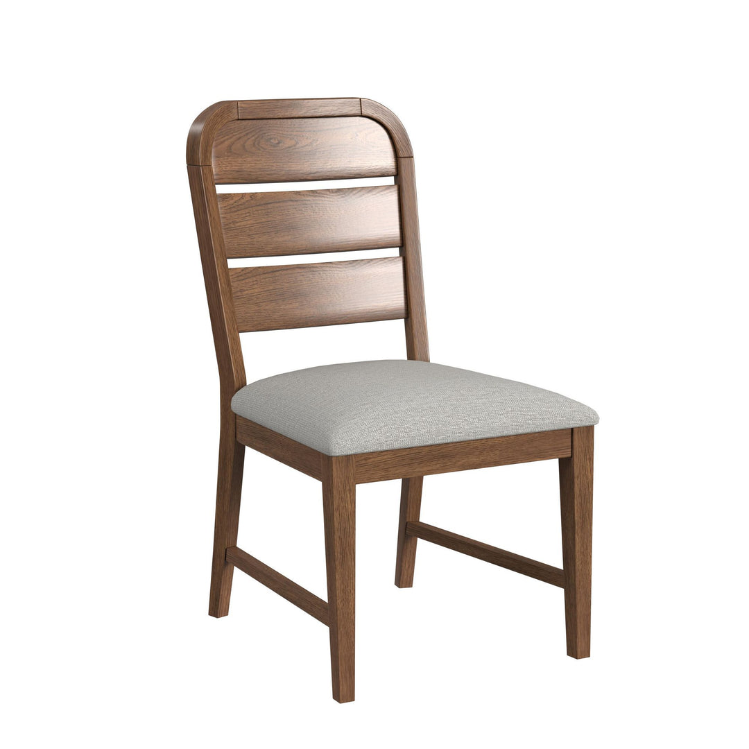 Glinda - Fabric Dining Side Chair (Set of 2) - Brown / Light Gray