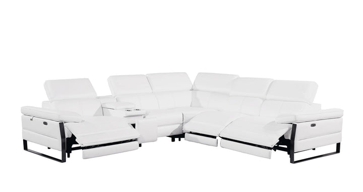 1246 - 6-Piece L-Shaped Modular Power Reclining Sectional With 3 Power Recliners And Power Headrests