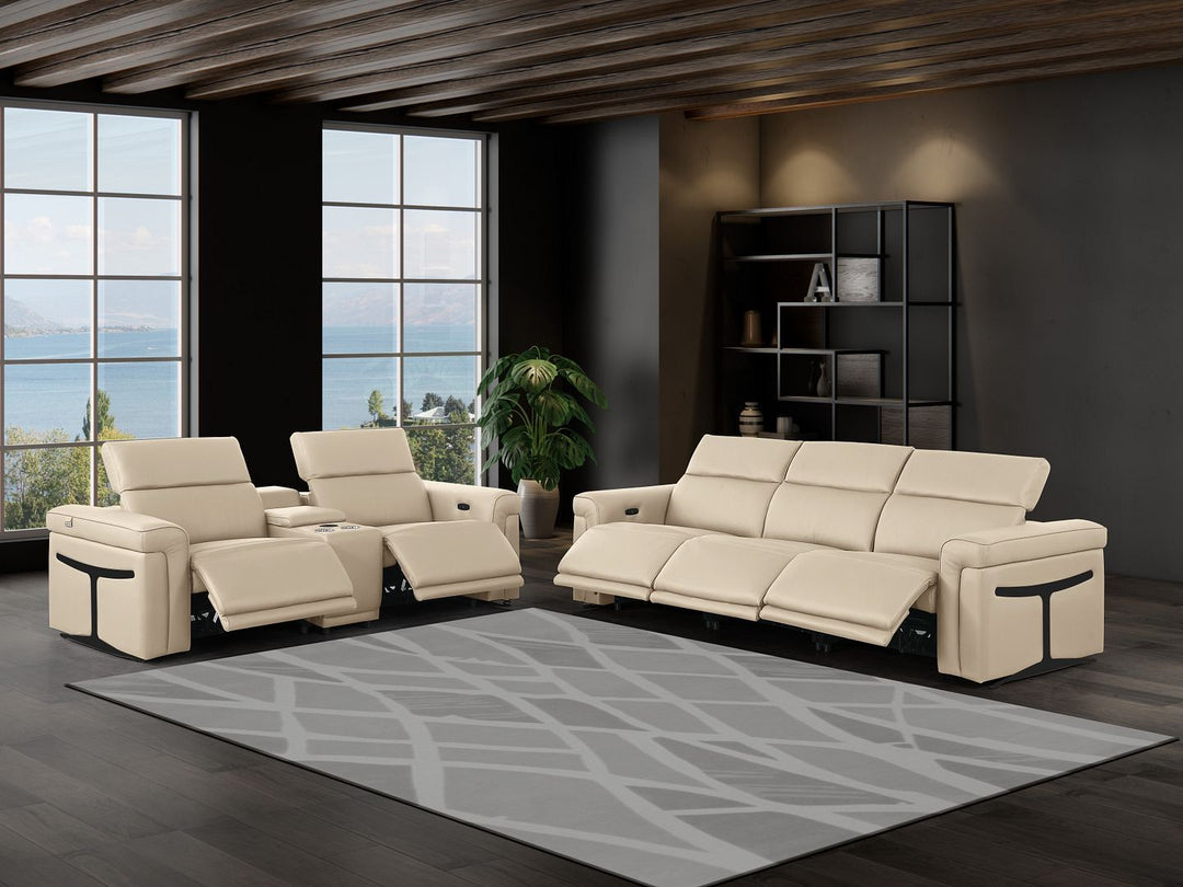1126 - 6-Piece Modular Power Reclining Sofa And Console Loveseat Set In With 5 Power Recliners &amp; Power Headrests
