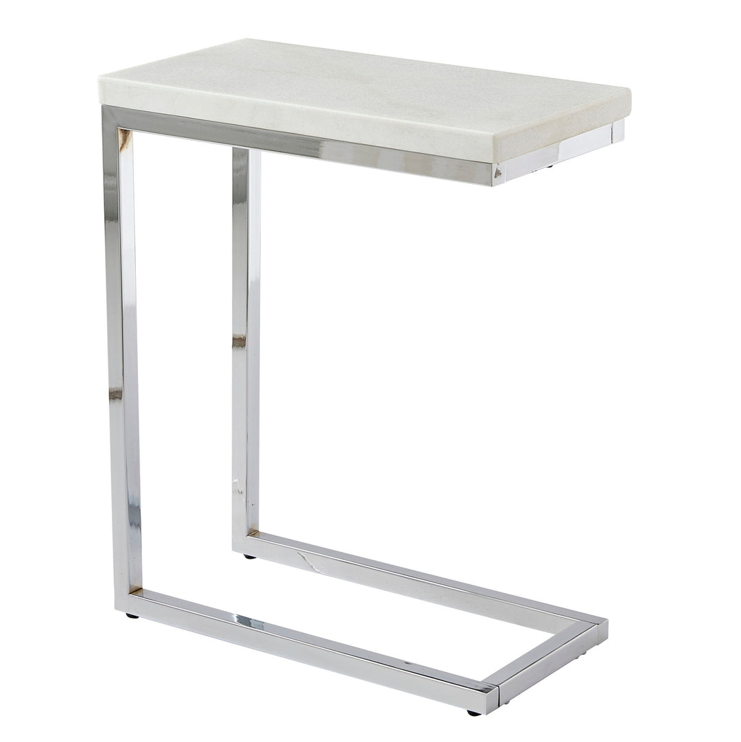 Echo - Marble Top Chairside Table - White