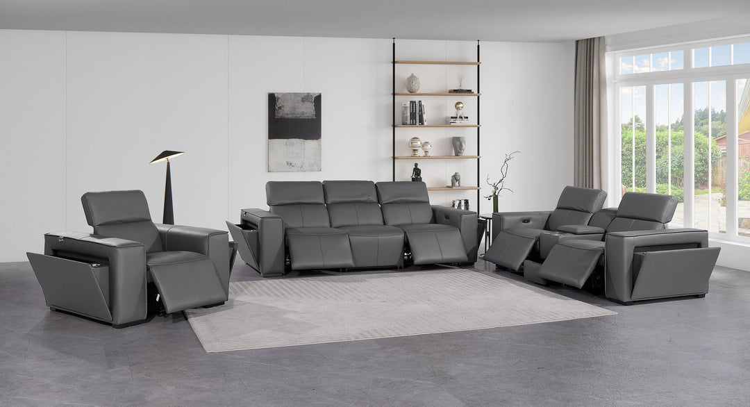 1224 - 7-Piece Modular Power Reclining Sofa, Loveseat &amp; Chair Set In With 5 Power Recliners &amp; Power Headrests