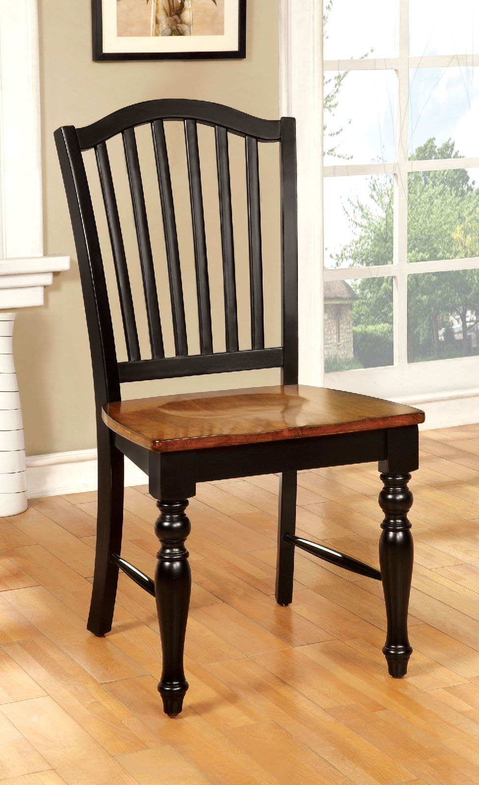 Mayville - Side Chair (Set of 2) - Black / Antique Oak