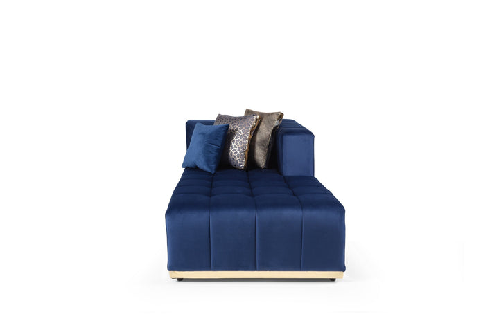 Elisha Navy Velvet Double Chaise 130" Sectional [ETA: 10/10]
