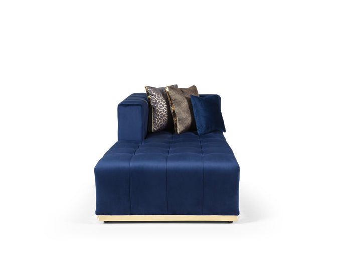 Elisha Navy Velvet Double Chaise 130" Sectional [ETA: 10/10]