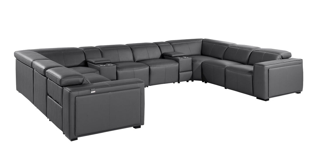 1224 - 10-Piece U-Shaped Sectional Sofa In With 4 Power Recliners &amp; Power Headrests