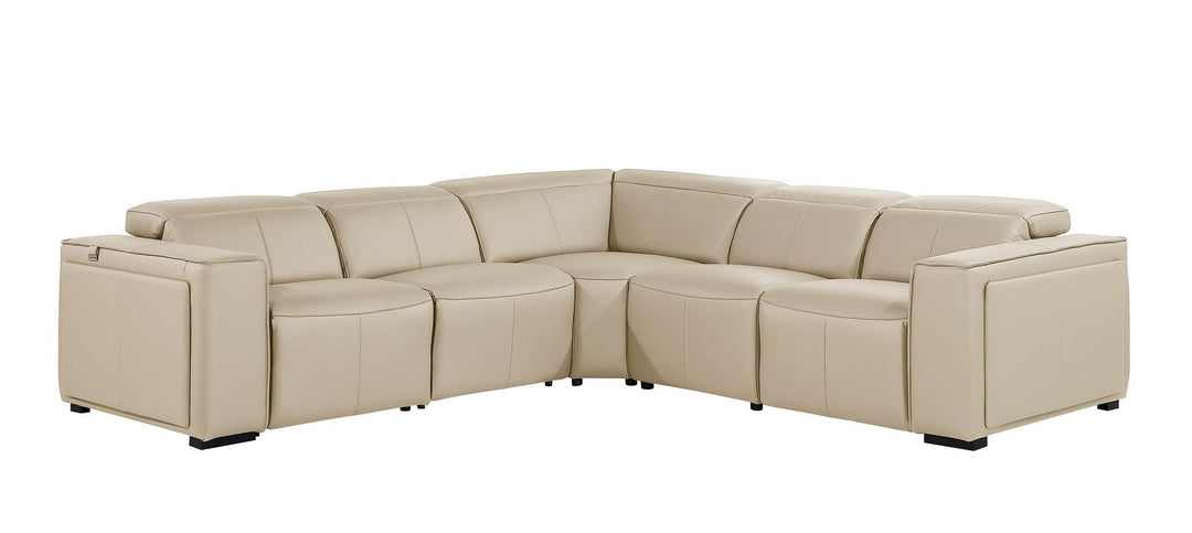 1224 - 5-Piece L-Shaped Sectional Sofa In With 3 Power Recliners &amp; Power Headrests
