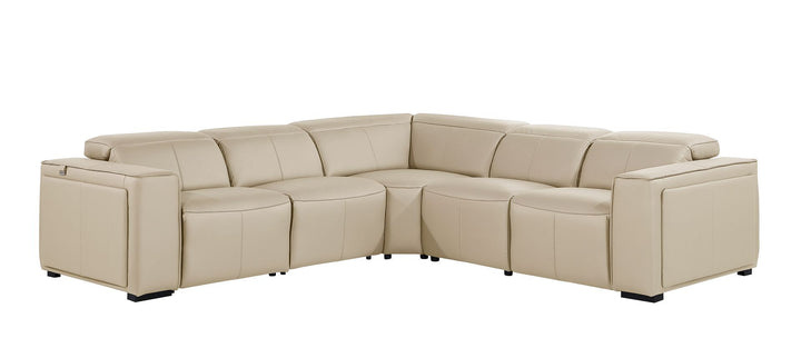 1224 - 5-Piece L-Shaped Sectional Sofa In With 3 Power Recliners &amp; Power Headrests