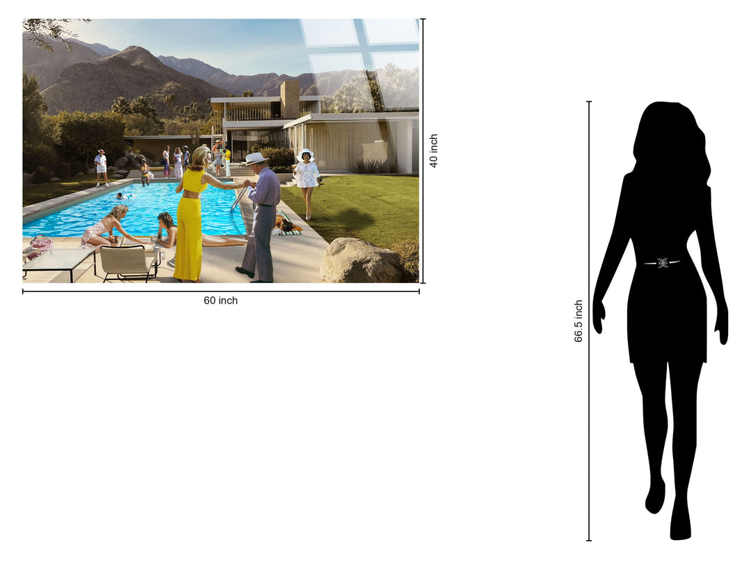 "Retro Oasis" Tempered Glass - Green / Blue / Yellow